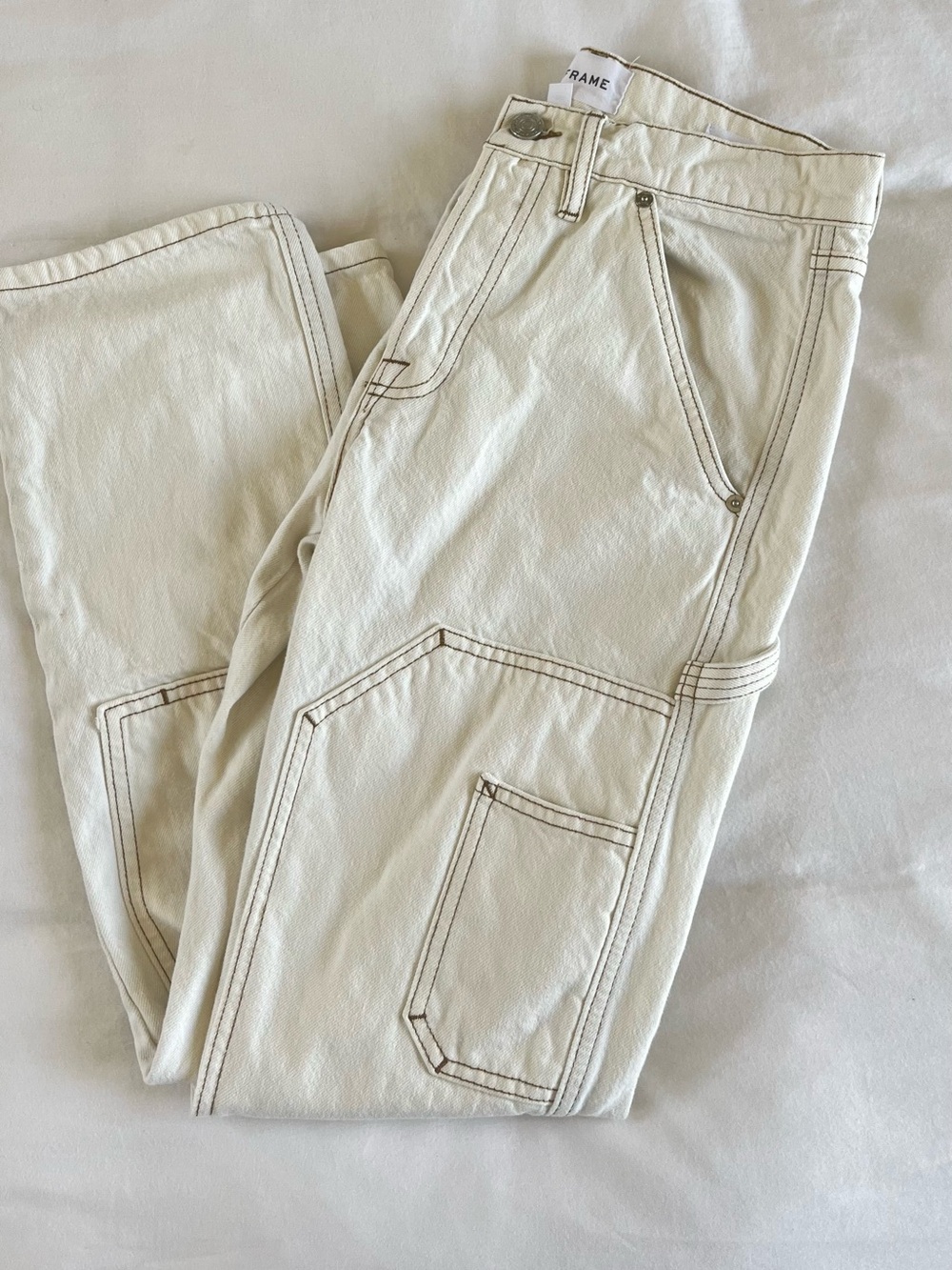 FRAME Denim Le Slouch Carpenter Jeans White Size 25